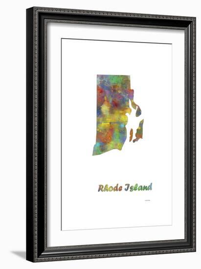 Rhode Island State Map 1-Marlene Watson-Framed Giclee Print