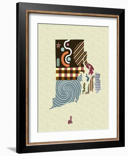 Rhode Island State Map-Lanre Adefioye-Framed Giclee Print