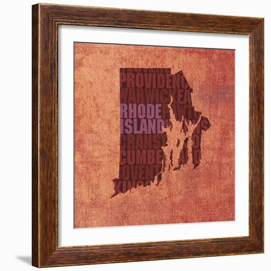 Rhode Island State Words-David Bowman-Framed Giclee Print