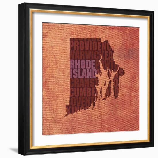 Rhode Island State Words-David Bowman-Framed Giclee Print