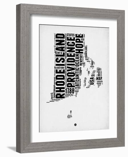 Rhode Island Word Cloud 1-NaxArt-Framed Art Print