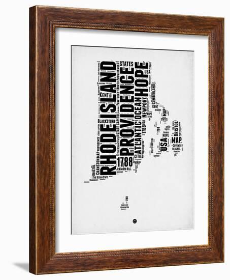 Rhode Island Word Cloud 1-NaxArt-Framed Art Print