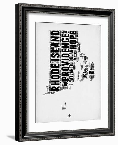 Rhode Island Word Cloud 1-NaxArt-Framed Art Print