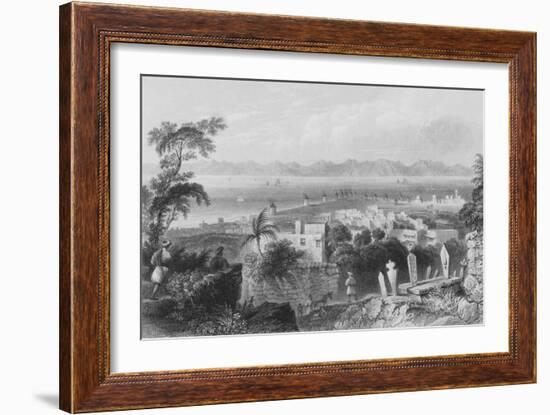 Rhodes, the Ancient Dodanim, with the Channel Between the Island and Asia Minor-William Henry Bartlett-Framed Giclee Print