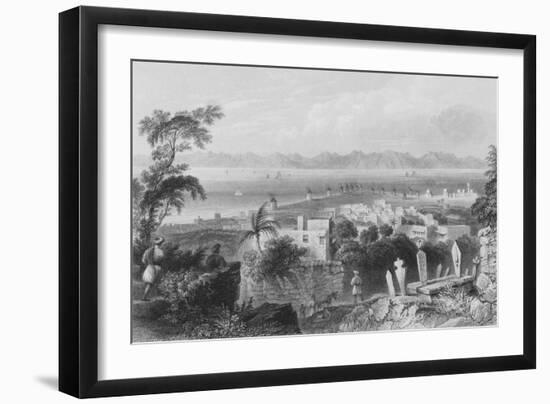 Rhodes, the Ancient Dodanim, with the Channel Between the Island and Asia Minor-William Henry Bartlett-Framed Giclee Print