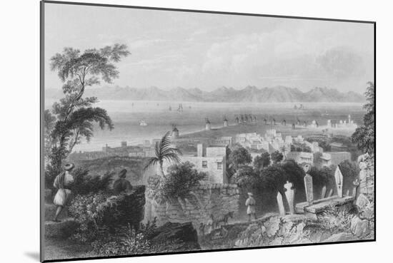 Rhodes, the Ancient Dodanim, with the Channel Between the Island and Asia Minor-William Henry Bartlett-Mounted Giclee Print