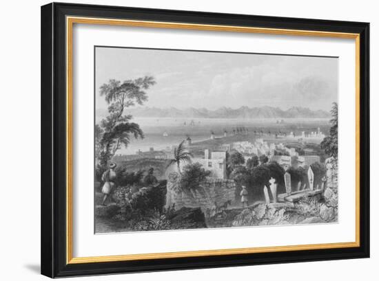 Rhodes, the Ancient Dodanim, with the Channel Between the Island and Asia Minor-William Henry Bartlett-Framed Giclee Print