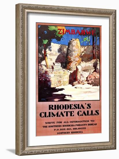 Rhodesia's Climate Calls-Wyndham Robinson-Framed Premium Giclee Print