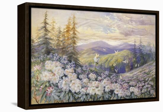 Rhododendrons and Butterflies-Marion Ellis Rowan-Framed Premier Image Canvas