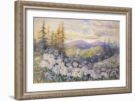 Rhododendrons and Butterflies-Marion Ellis Rowan-Framed Giclee Print