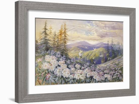 Rhododendrons and Butterflies-Marion Ellis Rowan-Framed Giclee Print