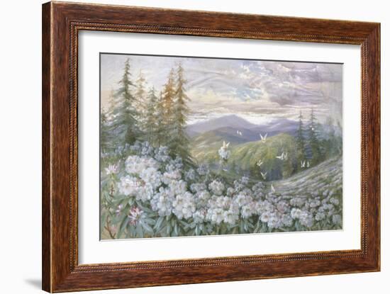 Rhododendrons and Butterflies-Marion Ellis Rowan-Framed Giclee Print