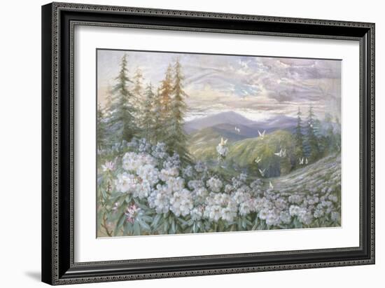 Rhododendrons and Butterflies-Marion Ellis Rowan-Framed Giclee Print