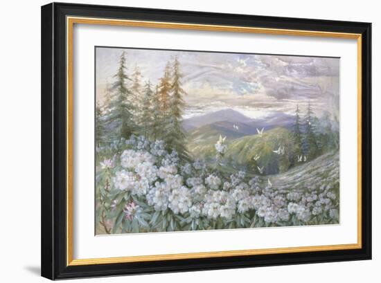 Rhododendrons and Butterflies-Marion Ellis Rowan-Framed Giclee Print