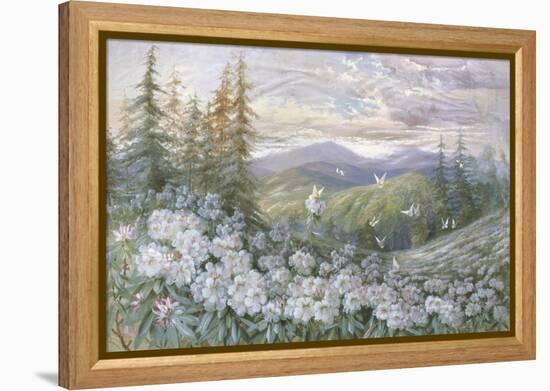 Rhododendrons and Butterflies-Marion Ellis Rowan-Framed Premier Image Canvas