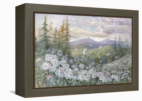 Rhododendrons and Butterflies-Marion Ellis Rowan-Framed Premier Image Canvas