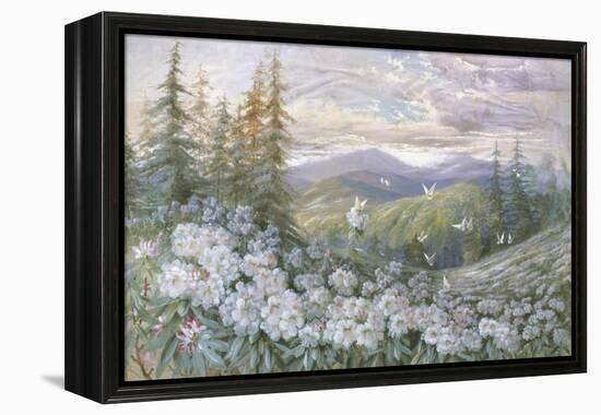 Rhododendrons and Butterflies-Marion Ellis Rowan-Framed Premier Image Canvas