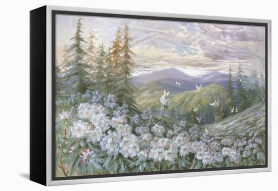 Rhododendrons and Butterflies-Marion Ellis Rowan-Framed Premier Image Canvas