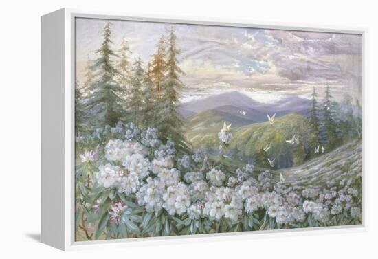 Rhododendrons and Butterflies-Marion Ellis Rowan-Framed Premier Image Canvas