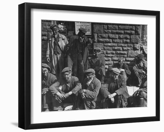 Rhondda Valley Miners Waiting For Their Bus-William Vandivert-Framed Photographic Print