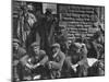 Rhondda Valley Miners Waiting For Their Bus-William Vandivert-Mounted Photographic Print
