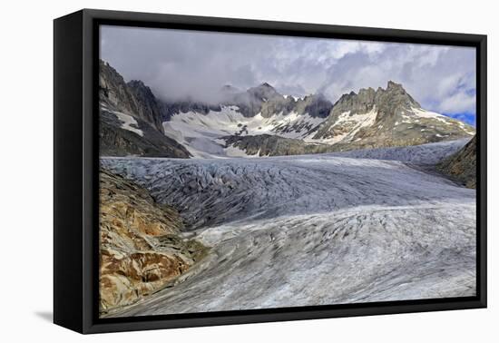 Rhone Glacier at Furka Pass, Canton of Valais, Swiss Alps, Switzerland, Europe-Hans-Peter Merten-Framed Premier Image Canvas