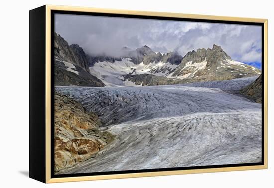 Rhone Glacier at Furka Pass, Canton of Valais, Swiss Alps, Switzerland, Europe-Hans-Peter Merten-Framed Premier Image Canvas