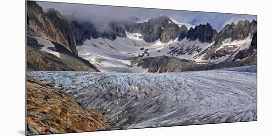 Rhone Glacier at Furka Pass, Canton of Valais, Swiss Alps, Switzerland, Europe-Hans-Peter Merten-Mounted Premium Photographic Print