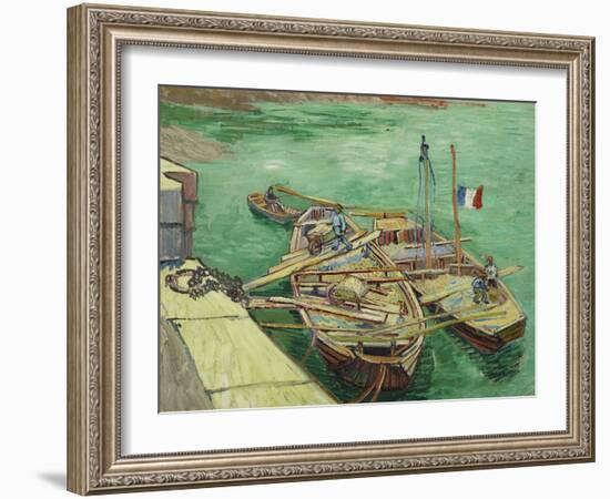 Rhonebarken, (Les Bateaux Amarrés), 1888-Vincent van Gogh-Framed Giclee Print