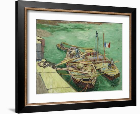 Rhonebarken, (Les Bateaux Amarrés), 1888-Vincent van Gogh-Framed Giclee Print