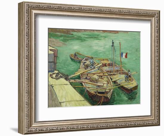 Rhonebarken, (Les Bateaux Amarrés), 1888-Vincent van Gogh-Framed Giclee Print