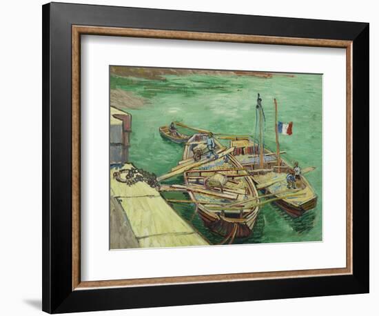 Rhonebarken, (Les Bateaux Amarrés), 1888-Vincent van Gogh-Framed Giclee Print