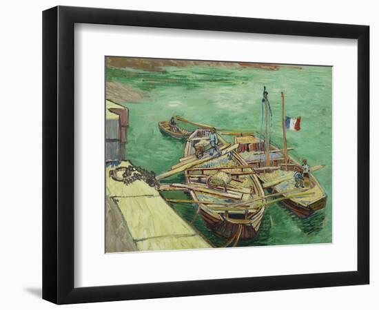 Rhonebarken, (Les Bateaux Amarrés), 1888-Vincent van Gogh-Framed Giclee Print