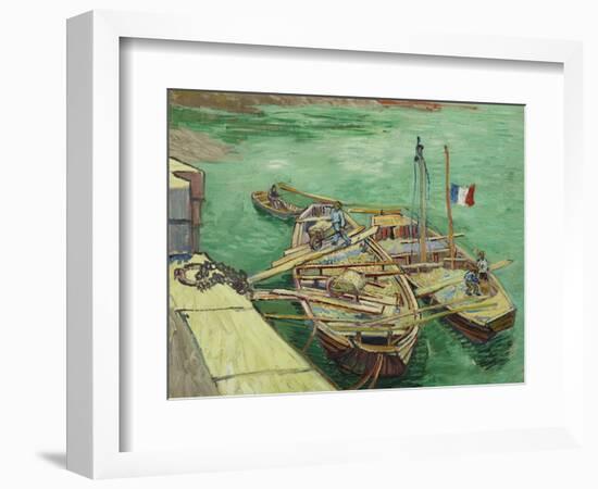 Rhonebarken, (Les Bateaux Amarrés), 1888-Vincent van Gogh-Framed Giclee Print