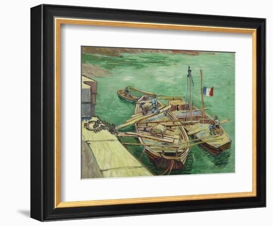 Rhonebarken, (Les Bateaux Amarrés), 1888-Vincent van Gogh-Framed Giclee Print