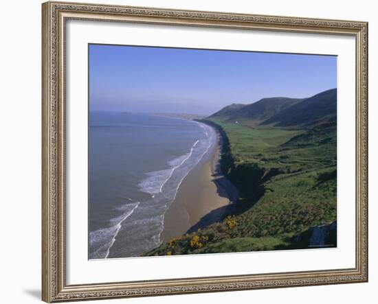 Rhossili Bay, Gower Peninsula, Glamorgan, Wales, UK, Europe-Charles Bowman-Framed Photographic Print