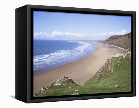 Rhossili Bay, Gower Peninsula, Wales, United Kingdom-Roy Rainford-Framed Premier Image Canvas