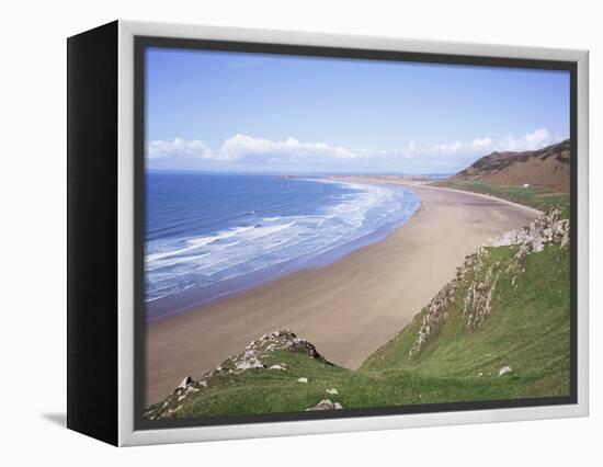 Rhossili Bay, Gower Peninsula, Wales, United Kingdom-Roy Rainford-Framed Premier Image Canvas