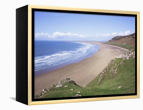Rhossili Bay, Gower Peninsula, Wales, United Kingdom-Roy Rainford-Framed Premier Image Canvas