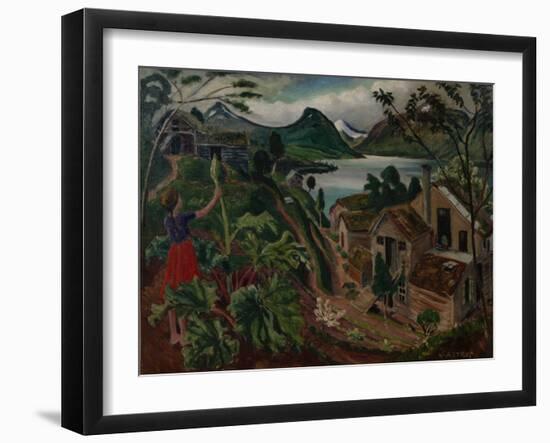 Rhubarb and Young Girl at Sandalstrand-Nikolai Astrup-Framed Giclee Print