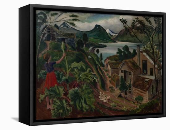 Rhubarb and Young Girl at Sandalstrand-Nikolai Astrup-Framed Premier Image Canvas