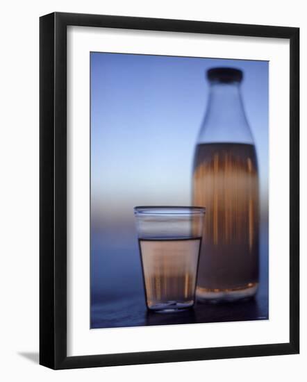 Rhubarb Juice in Glass and Bottle-Per Ranung-Framed Photographic Print