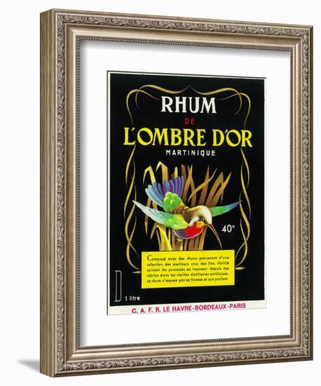 Rhum de Lombre d'Or Martinique Brand Rum Label-Lantern Press-Framed Art Print