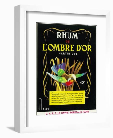 Rhum de Lombre d'Or Martinique Brand Rum Label-Lantern Press-Framed Art Print