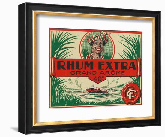 Rhum Extra Grand Arome Brand Rum Label-Lantern Press-Framed Art Print