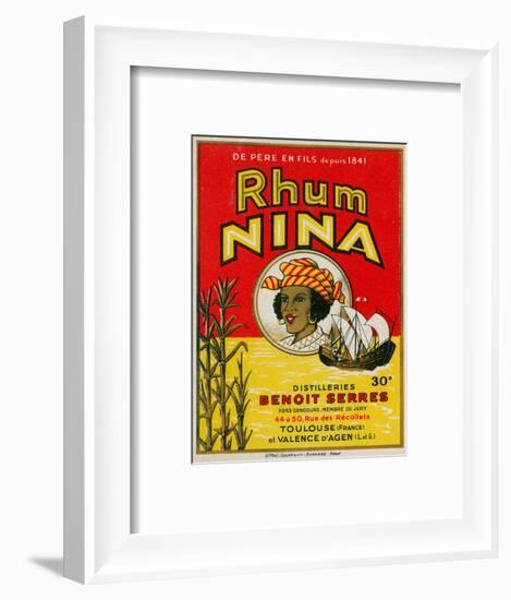 Rhum Nina Benoit Serres Brand Rum Label-Lantern Press-Framed Art Print