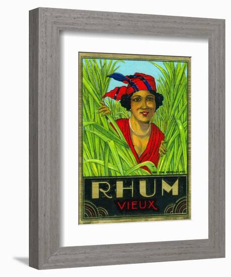 Rhum Vieux Rum Label-Lantern Press-Framed Art Print