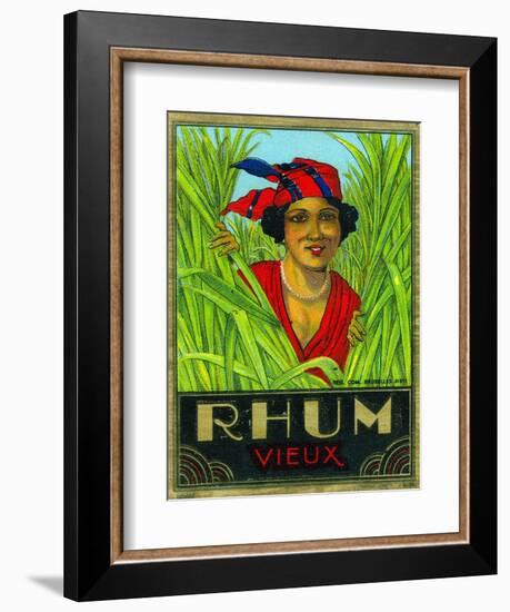 Rhum Vieux Rum Label-Lantern Press-Framed Art Print