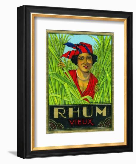 Rhum Vieux Rum Label-Lantern Press-Framed Art Print