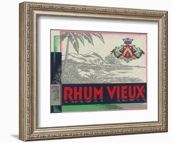 Rhum Vieux Rum Label-Lantern Press-Framed Art Print